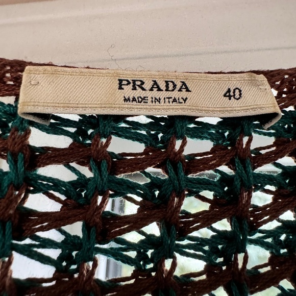 Authentic Prada Long Cardigan Sweater Vintage Green/Brown Stunning and unique. - Picture 5 of 16